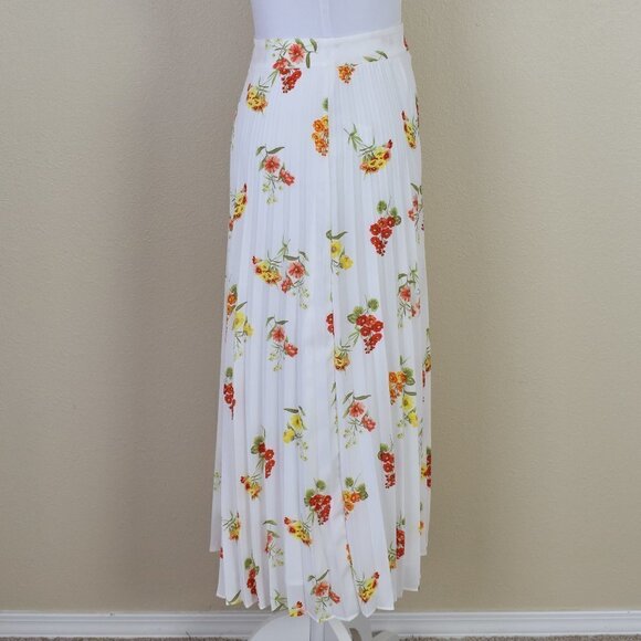 LOFT Pleated Floral Midi Skirt 8 - Picture 6 of 7